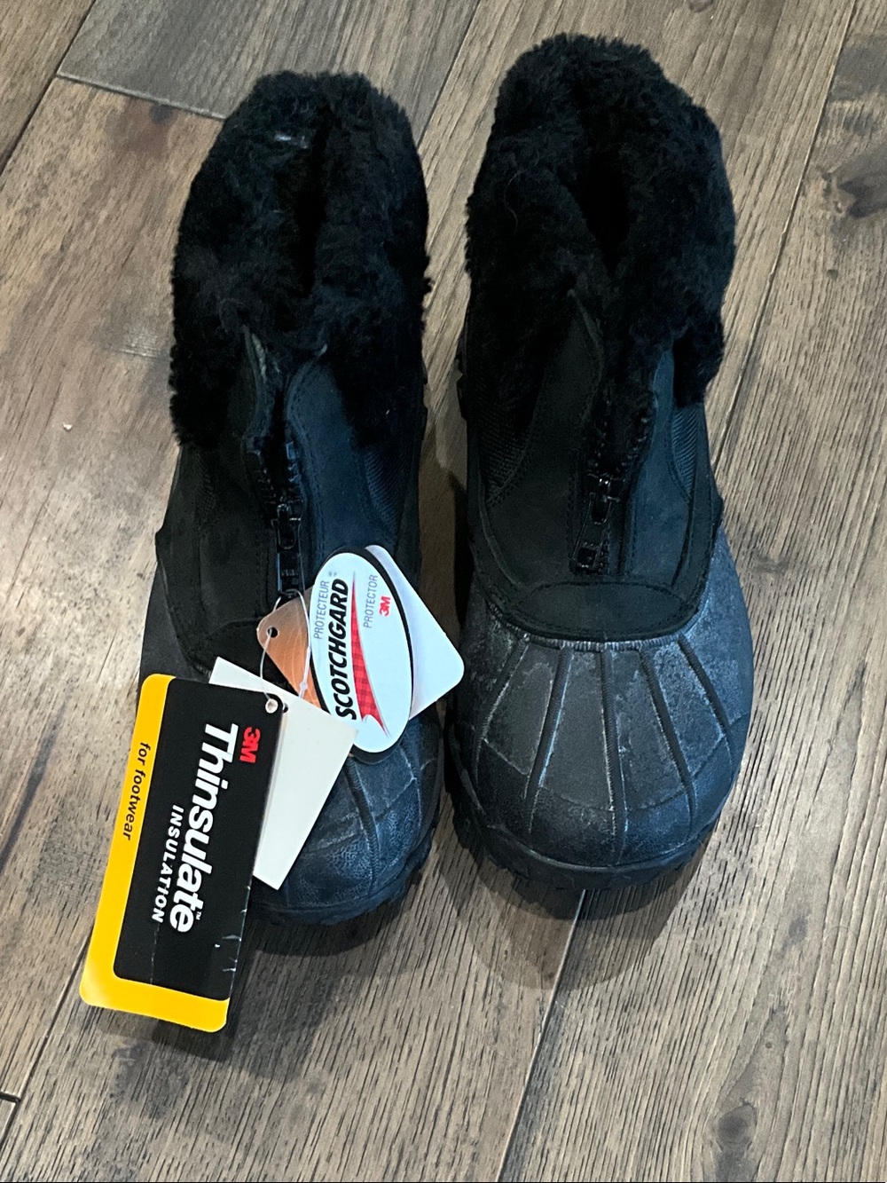 Propet Black Fur-Trim Waterproof Slip-On Boots